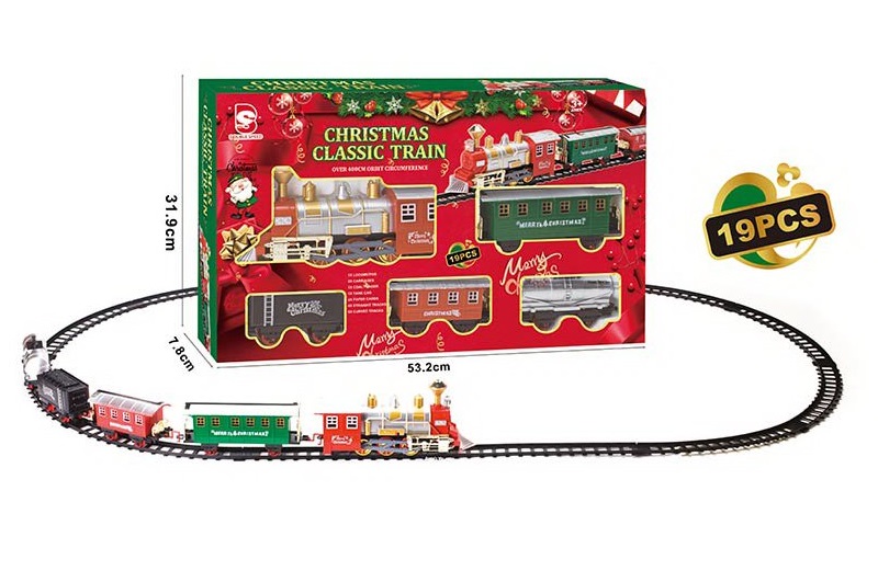 Залізна дорога арт. 625-107 (12шт)  батар. 19елементів,Merry Cristmas короб. 53,5*32*8см