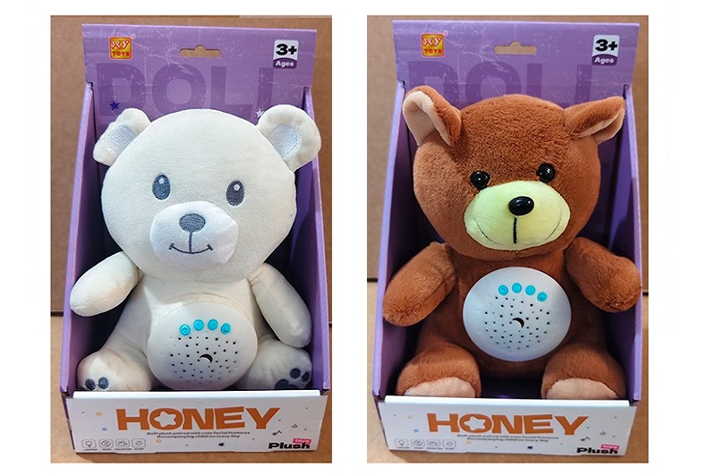 Нічник K432-1-3 (16шт) ведмідь, 22см, музика, проектор зоряного неба (світ кольоровий), регулятор гу