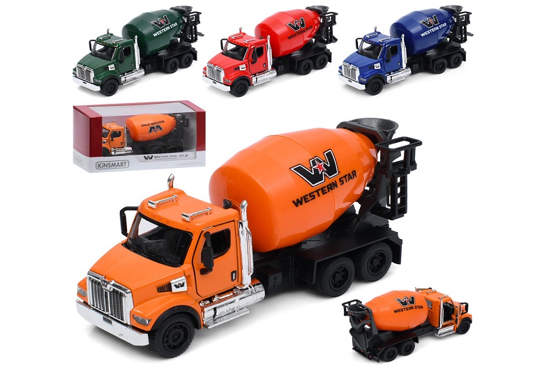 Бетономішалка KT11001W (24шт) інерція, метал, 14,5см, 1:66, відчиняються двері, гумові колеса, рухли