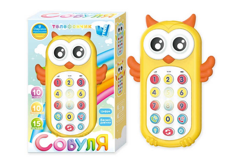 Телефон Совуля" 40054 (60) "WToys", ОЗВУЧУВАННЯ УКРАЇНСЬКОЮ МОВОЮ, звук, підсвічування, пісні, зага"