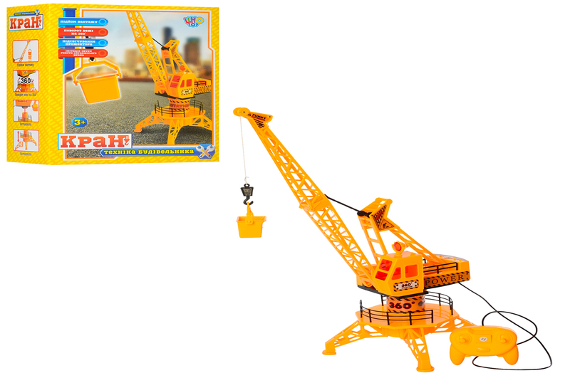 Кран 6806 (24шт) р/у, 65см, світ, рухомі деталі, на бат-ці, в кор-ці, 25-31-13см