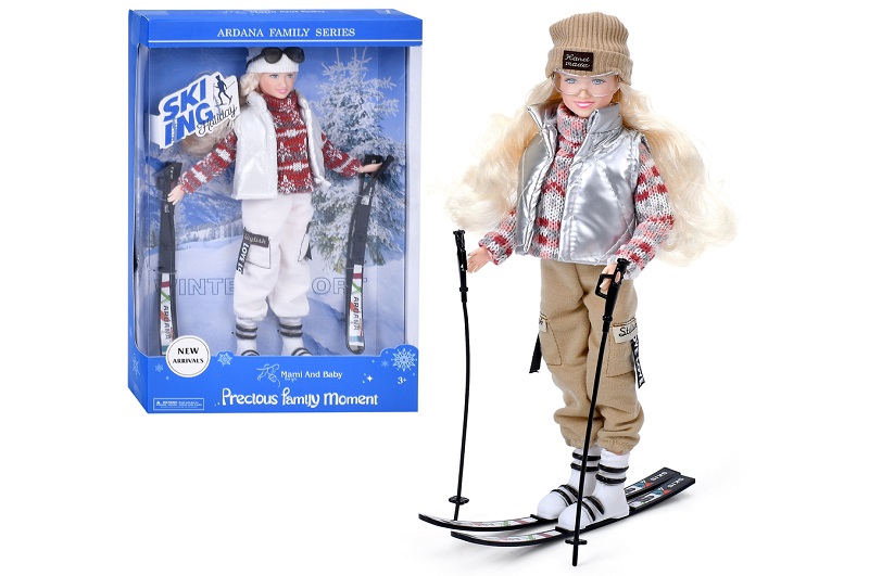 Лялька A788AB (24шт) 30см, лижниця, шарнірна, лижи, 2 види, в кор-ці, 23-36,5-6см