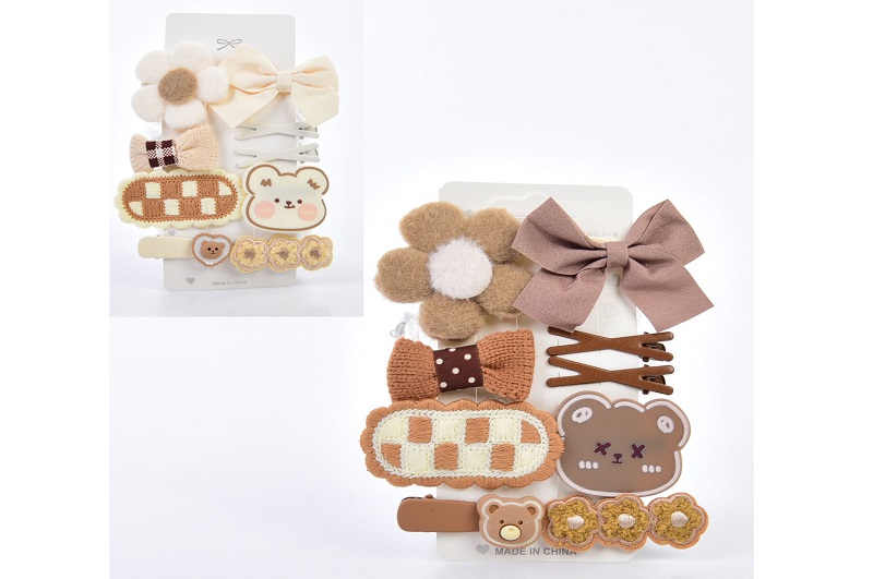 Аксесуар для волосся JD2634 Упак12шт(180шт) заколка,набір 9шт,2 види, на листі, у пакеті,11-17-1,5см