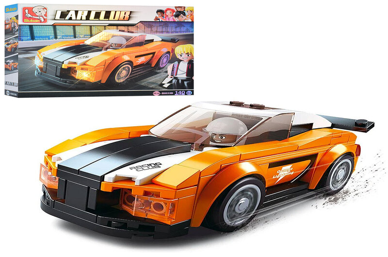 Конструктор SLUBAN M38-B0633B (60шт) перегони,машина,фігурка,140дет,в кор-ці,24-19-4,5 см