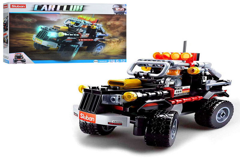 Конструктор SLUBAN M38-B0663D (60шт) позашляховик, 158дет, фігурка, в кор-ці, 23,5-19-4,5см