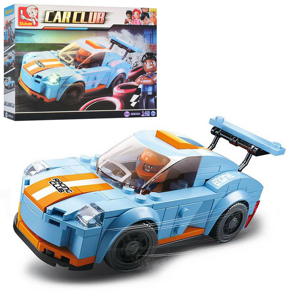 Конструктор SLUBAN M38-B0633A (60шт) перегони, машина, фігурка, 148дет, в кор-ці, 24-19-4,5см