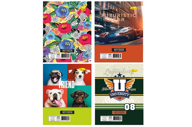 Блокнот А5, 40 арк., лаковка, пружина збоку  АП-1706УПАК4шт