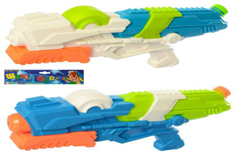 Водяний бластер M 5853 (48шт) помпа, размір великий, 41см, 2 кольори, в кульку,22,5-48-6см
