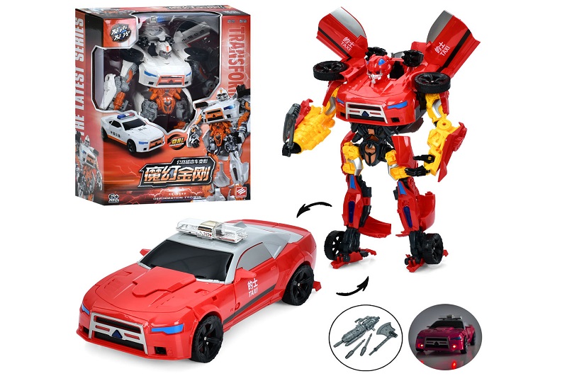 Трансформер JJ702A-B (12шт) робот 36см+машина, звук, світло, зброя, 2 види, на бат(табл), в кор-ці,