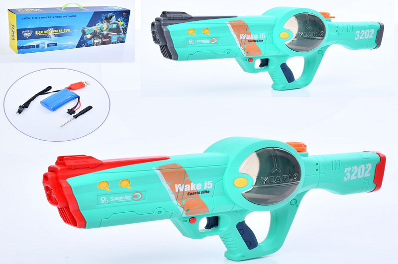 Водяний автомат 3202A (8шт) 55см, акум, USBзарядне, 2 кольори, в кор-ці, 56-25,5-11,5см