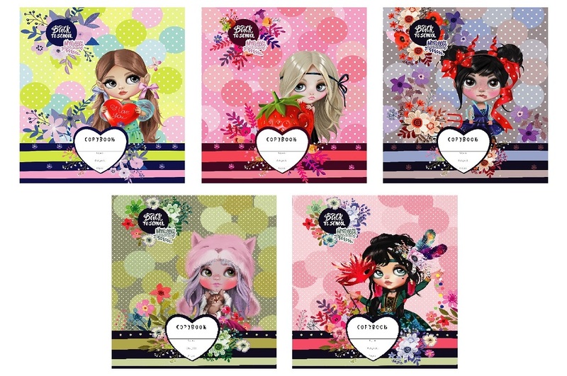 Зошит загальний Гліттер 48 арк. скоба, клітинка, арт.48KL-GL-20318-20322, 10/200 5 картУПАК10