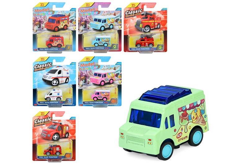 Машина XG879-002B-005B (144шт) метал, 5см, мікс видів, на листі, 12,5-16,5-4см