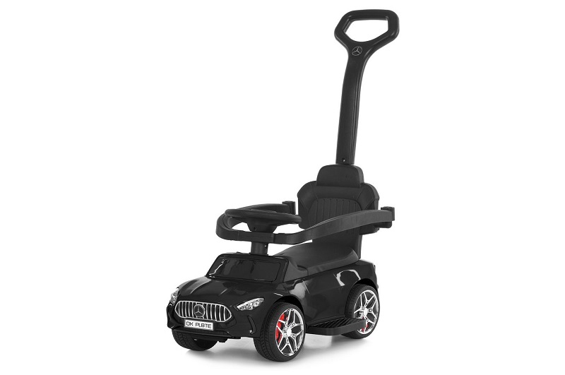 Каталка-толокар M 6255EL-2 (1шт) бат.ручка, муз, світло, шкіра, підсклянник, MP3, BLUETOOTH, чорний