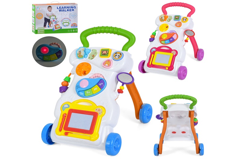 Каталка-ходунки 668-68-69 (12шт) ігрова панель, піаніно (музика, звуки тварин, світло, 2 режими), до