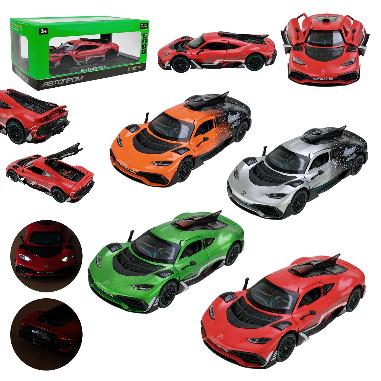 Машина мет. АВТОПРОМ арт. AP7705 (12шт/2)1:24,4 кольори, батар,світ.,звук,двері відкр.,короб.28,7*16