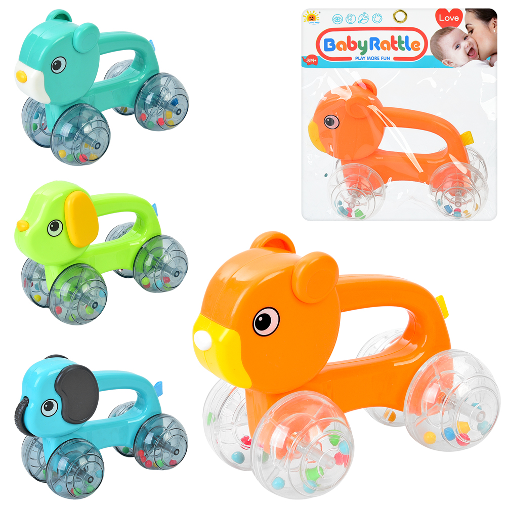 Брязкальце 2859-1-3-6 (96шт) тварина, 14см, 3 види /мікс кольорів, у пакеті, 21-19-8см