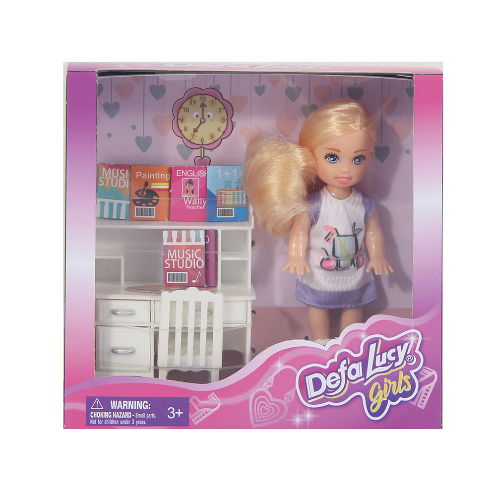 Лялька DEFA 8812 (48шт) 11см, стіл, стул, в кор-ці, 15-14-5см