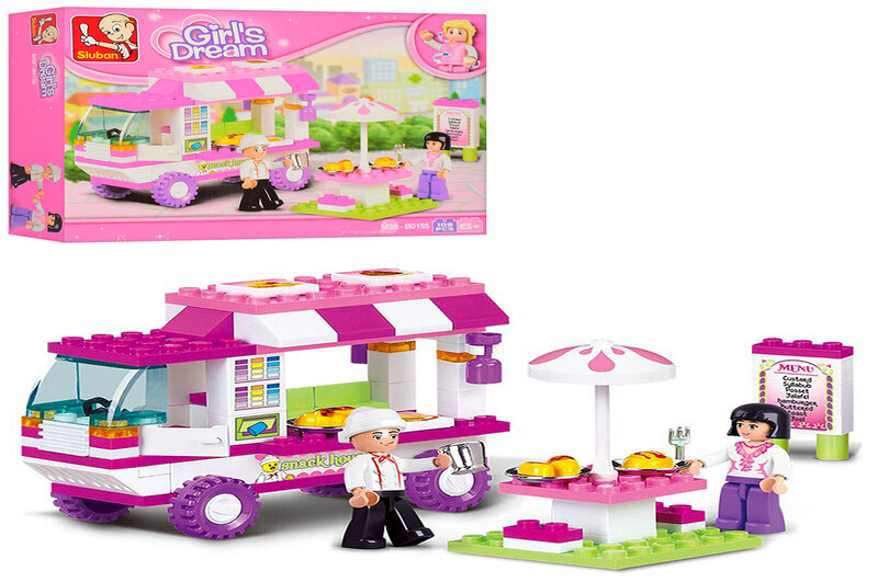 Конструктор SLUBAN M38-B0155 (72шт)  кафе на колесах, фігурки, 102 дет,в кор-ці, 19-14-4,5 см