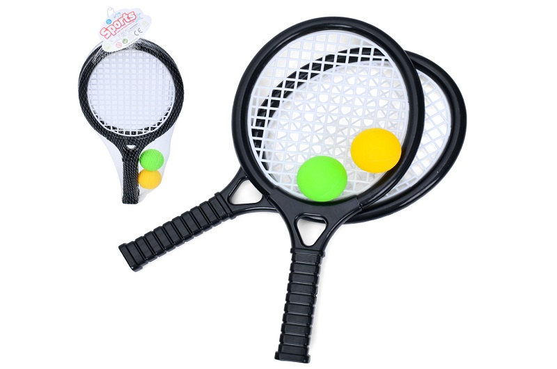 Ракетка MR 1236 (36шт) дитяча, 34см, м'яч 4,5см 2шт, сітка, 39-17-4,5см