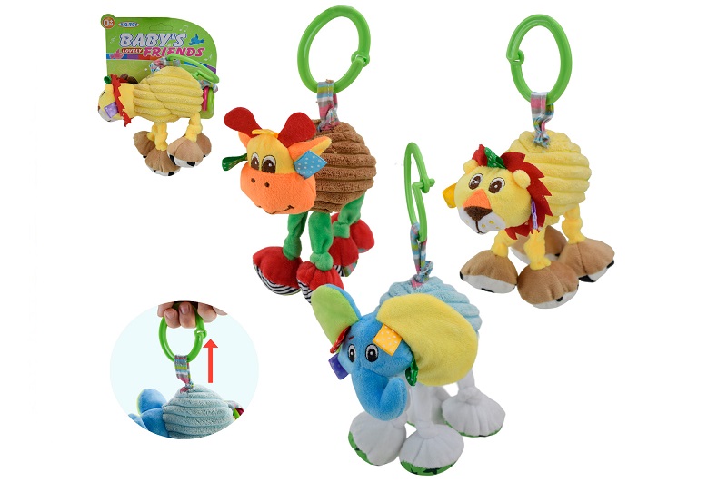 Брязкальце - підвіска арт.XQ384 (192шт/2) на ліжечко/візок тактильни частини,3 види мікс, пакет 14,5