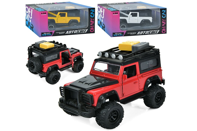 Джип AS-2232 (48шт) АвтоСвіт, 1:36, метал, інер-й, 12см, відч.двері, 3 кольори, в кір-ці, 15,5-8,5-8
