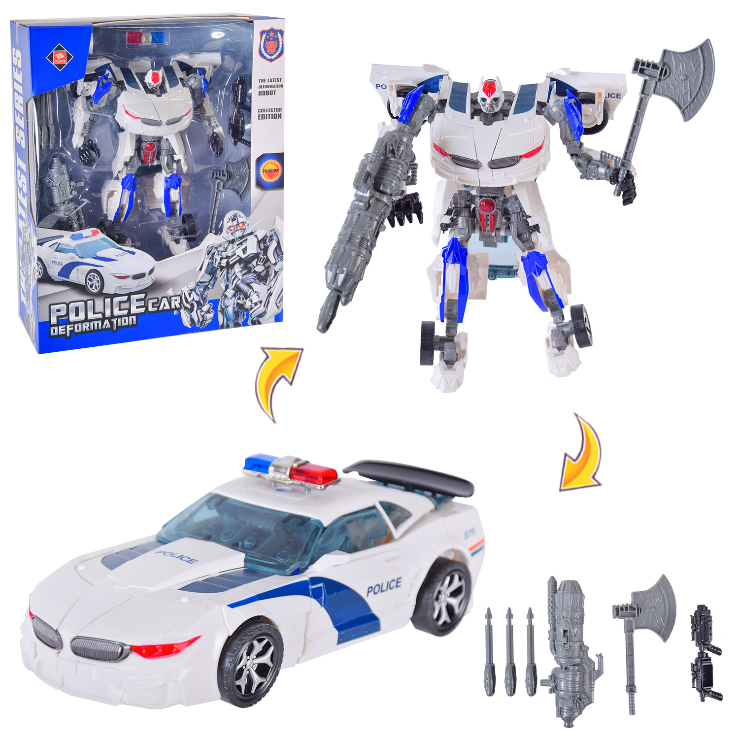 Трансформер 8820B (18шт) 23см, робот-машинка, зброя, в кор-ці, 30-36,5-12,5см