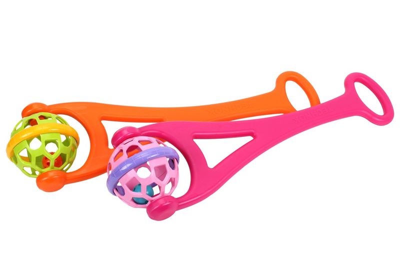 Каталка з мячиком (рожева,помаранч) (63.5 см) Тех6733"