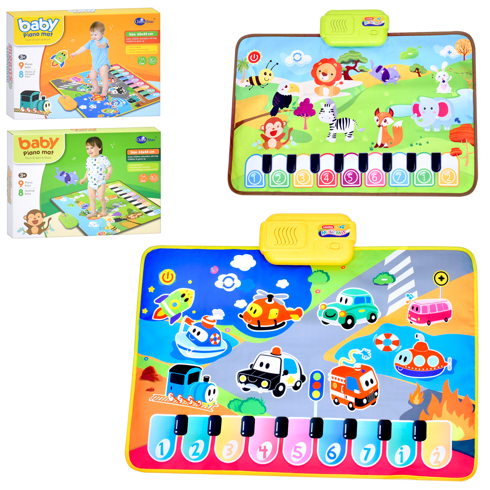Килимок 757-65-66 (36шт) музичний, 63-43см/49см, піаніно, музика, звуки тварин, регулятор гучності,