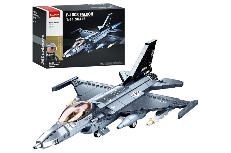 Конструктор SLUBAN M38-B0891 (12шт) військовий літак, 34,7см, 521дет, в кор-ці, 47,5-28,5-7см