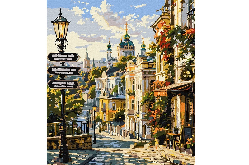 Картина по номерах Затишні вулички Києва" 40х50см  KHO9808"