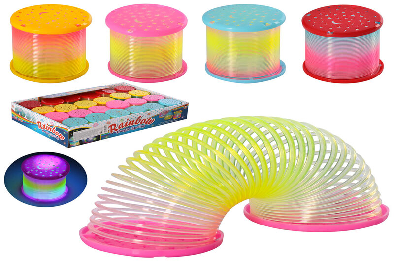 Пружинка D1219-T1УПАК24шт (432шт) 6см, свет, бат(табл), 24шт(4цвета) в дисплее, 30,5-6-22см