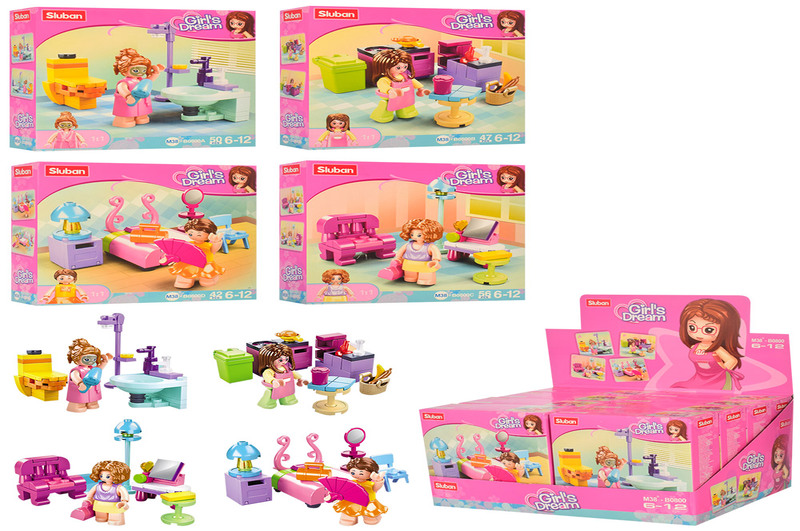 Конструктор SLUBAN M38-B0800 (192шт) кімната,фігурка,від 42дет,в кор-ці,8шт(4видів) в диспл.,29-15