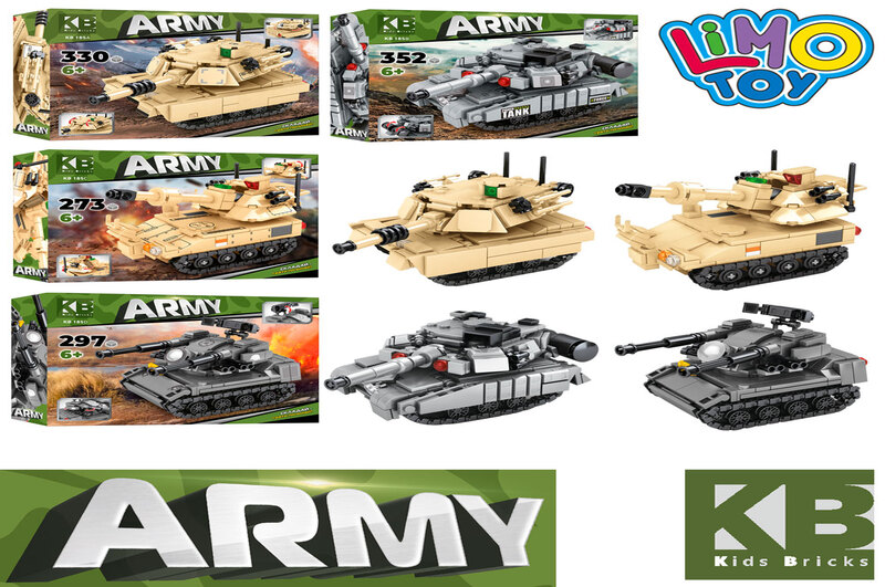 Конструктор KB 185 (36шт) танк, фігурки, від 273 дет., в кор.,4 шт.(4 види) в диспл.,28,5-21,5-24 см