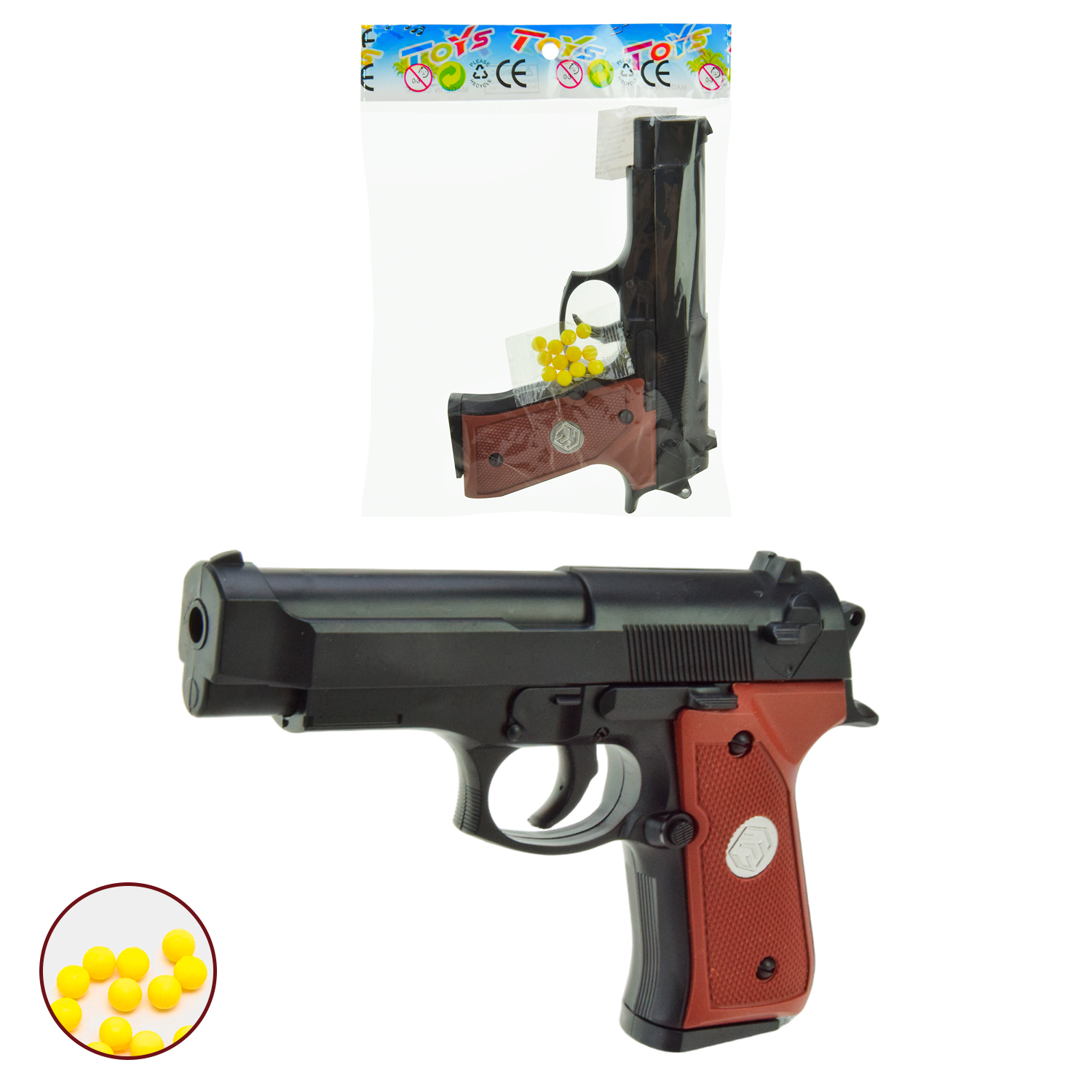 Пістолет арт. 757 (288шт/2) кульки, пакет. 15*11*3 см