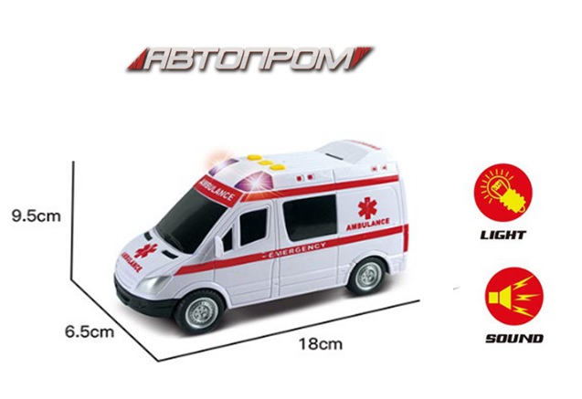 Машина АВТОПРОМ арт. 7994 (48шт) батар. світ., звук, короб.21*13*11см