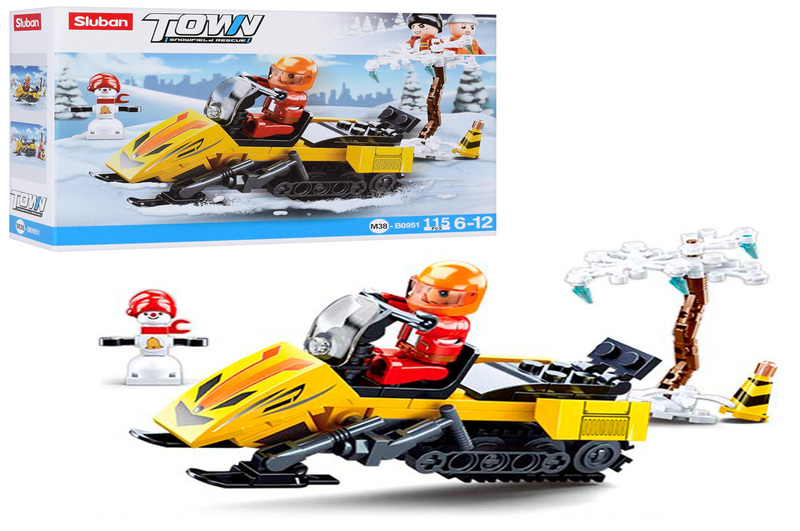 Конструктор SLUBAN M38-B0951 (72шт) снігохід, сніговик, фігурка, 115дет, в кор-ці, 19-14-4,5см
