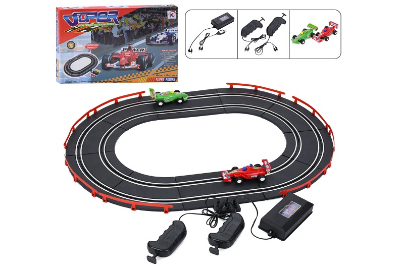 Трек 2160 (18шт) довжина 175см,д/к(пульт на шнурі 2шт), машина 10см 2шт, на бат-ці/USBшнур, в кор-ці