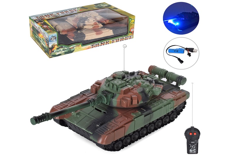 Танк 6978 (48шт) р/к, акум, 21см, світло, USB зарядне, 2 кольори, в кор-ці, 26-12-9см