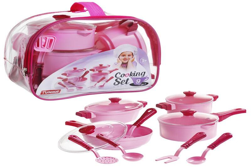 Набір посуду Cooking Set (9 pcs.) рожевий  Юн1726