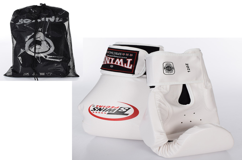 Боксерські перчатки MS 3529-3 (21шт) 2шт, 12OZ, білий, в кульку, в сітці, 36-18-12см