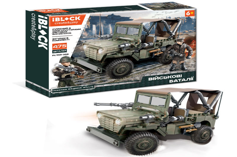 Конструктор IBLOCK PL-921-356 (24шт/2) Військові баталії,475дет.,фігурки в комплекті,в кор.45*7*33с
