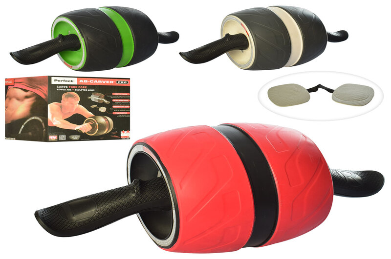 Тренажер MS 2209-1 (8шт) колесо для мышц пресса, 17-18см,резина, с возвр.механизм,3цв,кор,22-23-20см