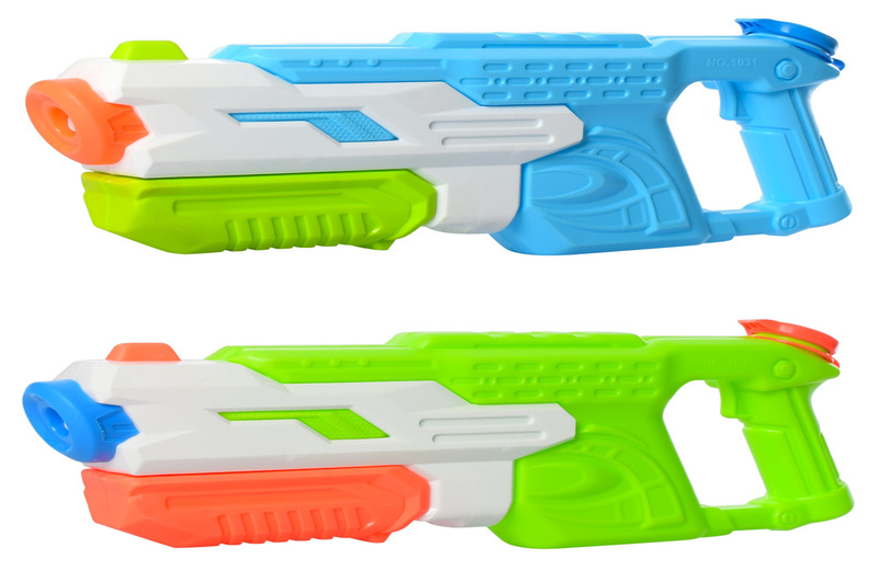 Водяний бластер MR 0491 (36шт) помпа, розмір великий, 38см, 2 кольори, кул, 21,5-48-5см