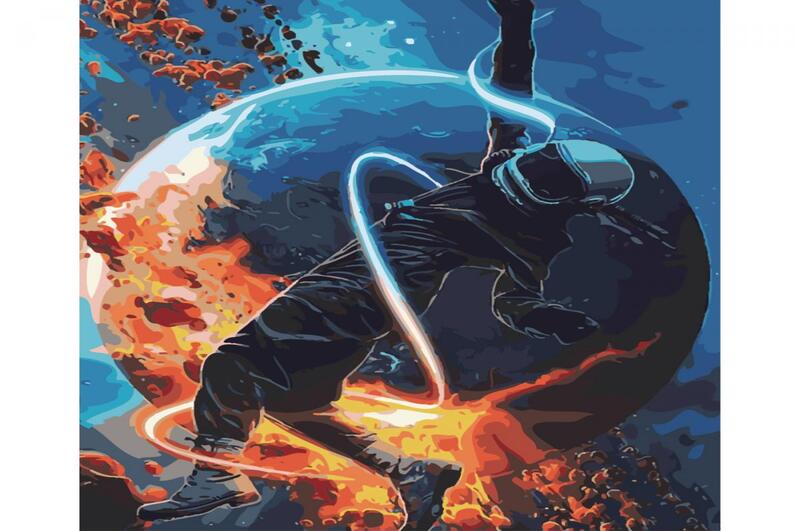 Картина по номерах SY6511 Космічна невагомість", розміром 40х50 см, з лаком та рівнем"