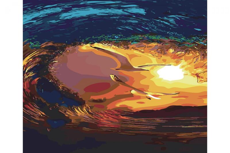 Картина по номерах SY6513 Лови хвилю!", розміром 40х50 см, з лаком та рівнем"