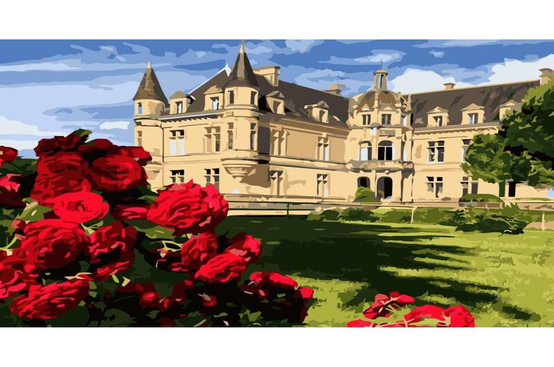 Картина по номерах VA-3328 Замок залитий сонцем", розміром 40х50 см"