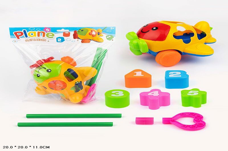 Каталочка 2327 (72шт/2) на паличці, довжина ручки - 40см, сортер-вкладиші геометричні фігури, в паке