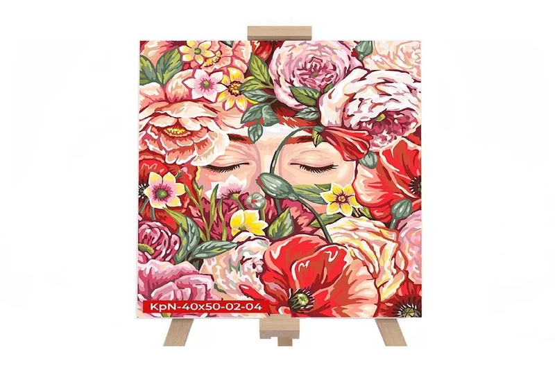40см*50см екон. KpNe-40х50-02-04 №4 Аромат квітів Картина за номер. на полотні с.2 укр (10)