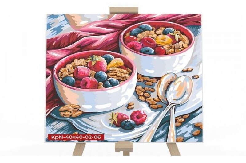 40см*40см екон. KpNe-40х40-02-06 №06 Десерт Картина за номер. на полотні с.2 укр (10)