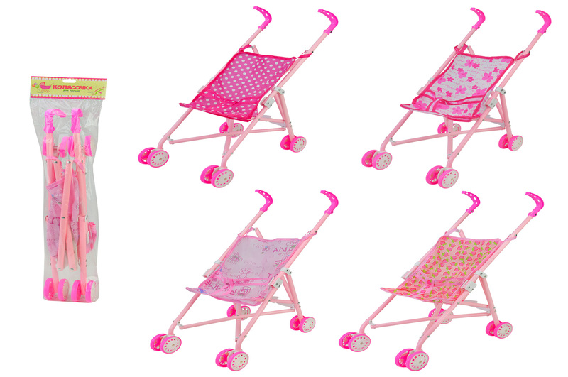 Візочок-тростина 9302W-A/B (12шт) мікс до 4 кольорів, метал,передні поворотні колеса,р-р 65*